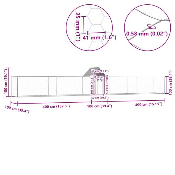 vidaXL Κοτέτσι 9 x 1 x 1,5 μ. από Γαλβανισμένο Χάλυβα
