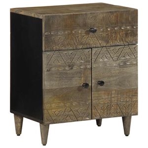 vidaXL κομοδίνο ντουλάπι ανοιχτό γκρι 50x33x60 cm μασίφ ξύλο Mango