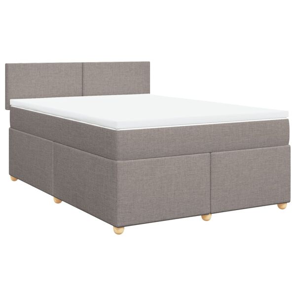 vidaXL &Kappa;&rho;&epsilon;&beta;ά&tau;&iota; Boxspring &mu;&epsilon; &Sigma;&tau;&rho;ώ&mu;&alpha; Taupe 160x200 &epsilon;&kappa;. &Upsilon;&phi;&alpha;&sigma;&mu;ά&tau;&iota;&nu;&omicron;