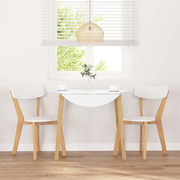 vidaXL Καρέκλες τραπεζαρίας 2 τεμάχια από μασίφ ξύλο καουτσούκ