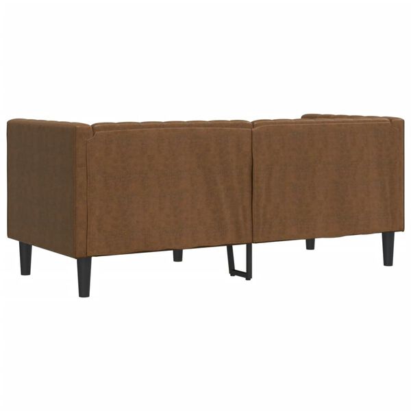 vidaXL Καναπές Διθέσιος Chesterfield με Στηρίγματα Συνθετικό Καστόρι