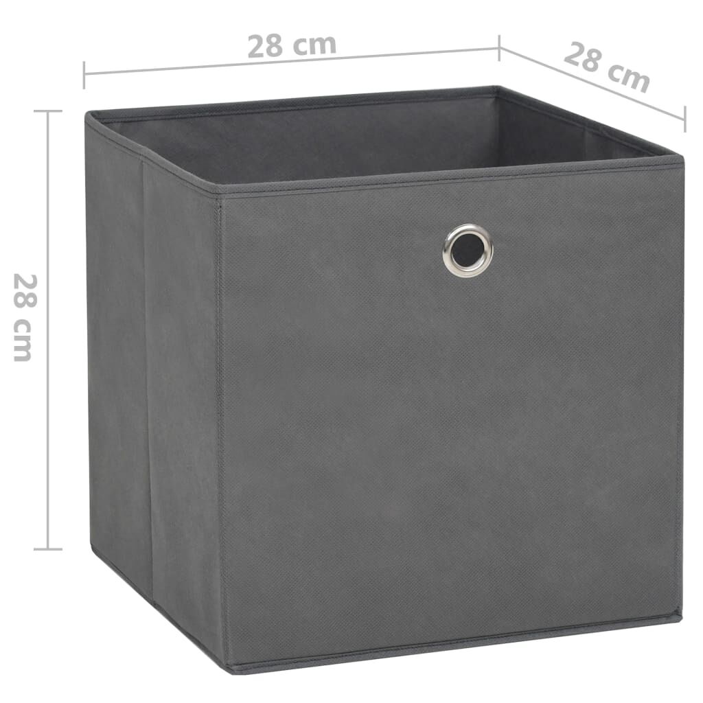 vidaXL Κουτιά Αποθήκευσης 4 τεμ. Γκρι 28x28x28 εκ. Ύφασμα Non-woven