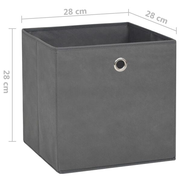 vidaXL Κουτιά Αποθήκευσης 4 τεμ. Γκρι 28x28x28 εκ. Ύφασμα Non-woven