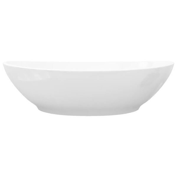 vidaXL Νιπτήρας Οβάλ Πολυτελής Λευκός 40 x 33 εκ. Κεραμικός