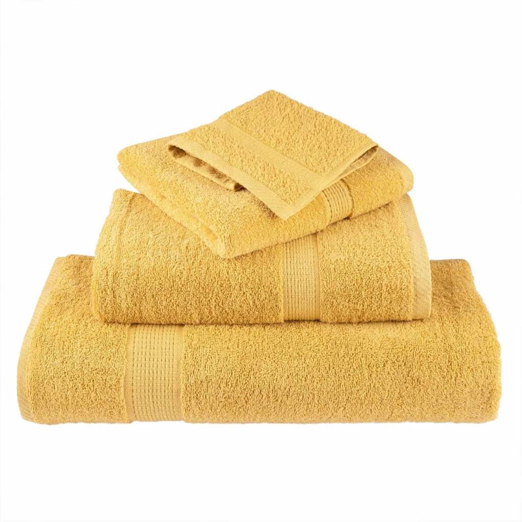 vidaXL Πετσέτες 2 pcs Χρυσό 15 x 21 cm Βαμβάκι