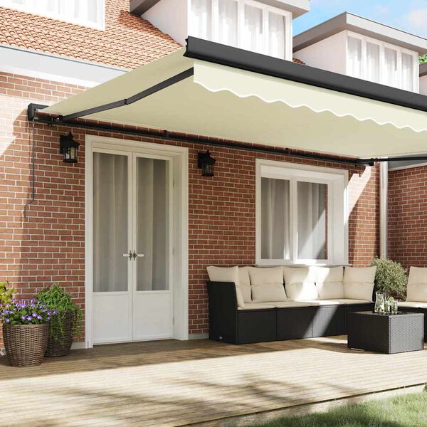 vidaXL Σκηνίτσα Αναδιπλούμενη Κρεμ 500 x 300 εκ Ύφασμα και Μέταλλο