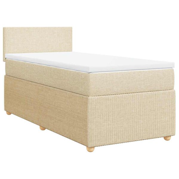 vidaXL &Kappa;&rho;&epsilon;&beta;ά&tau;&iota; Boxspring &mu;&epsilon; &Sigma;&tau;&rho;ώ&mu;&alpha; &Kappa;&rho;&epsilon;&mu; 90x190 &epsilon;&kappa;.&Upsilon;&phi;&alpha;&sigma;&mu;ά&tau;&iota;&nu;&omicron;