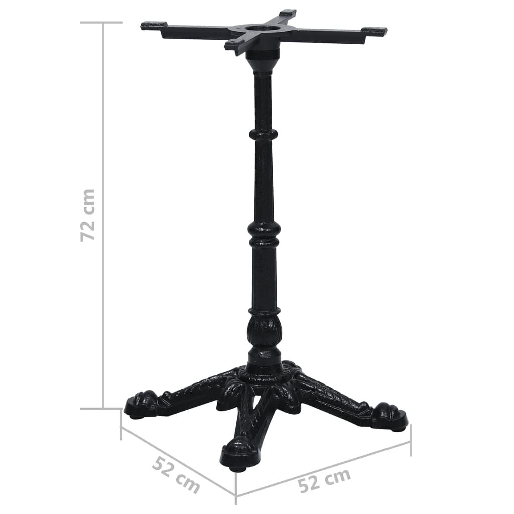 vidaXL Πόδι Τραπεζιού Bistro Μαύρο 52x52x72 εκ. από Χυτοσίδηρο
