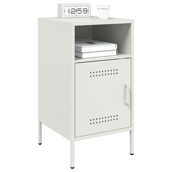 vidaXL Κομοδίνα 2 τεμ. Λευκά 36x39x68 εκ. από Χάλυβα