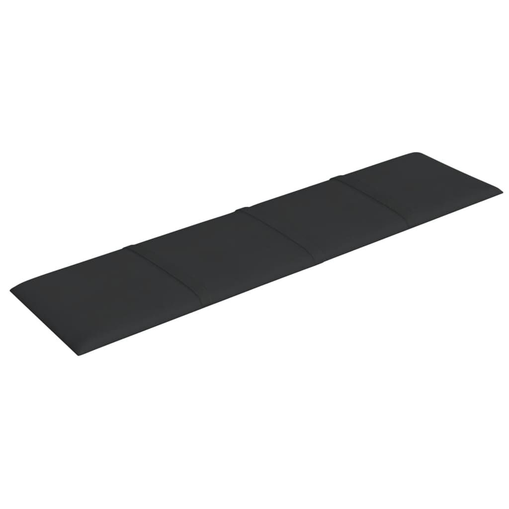 vidaXL Πάνελ Τοίχου 12 τεμ. Μαύρα 60x15 εκ. 1,08 μ² Υφασμάτινα