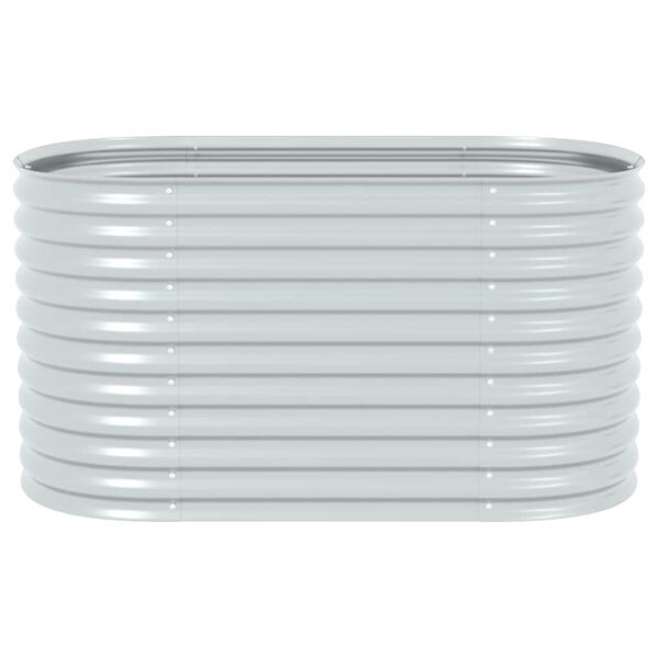 vidaXL Ζαρντινιέρα Υπερυψωμένη Ασημί 160x80x81 εκ. Γαλβανισμ. Χάλυβας