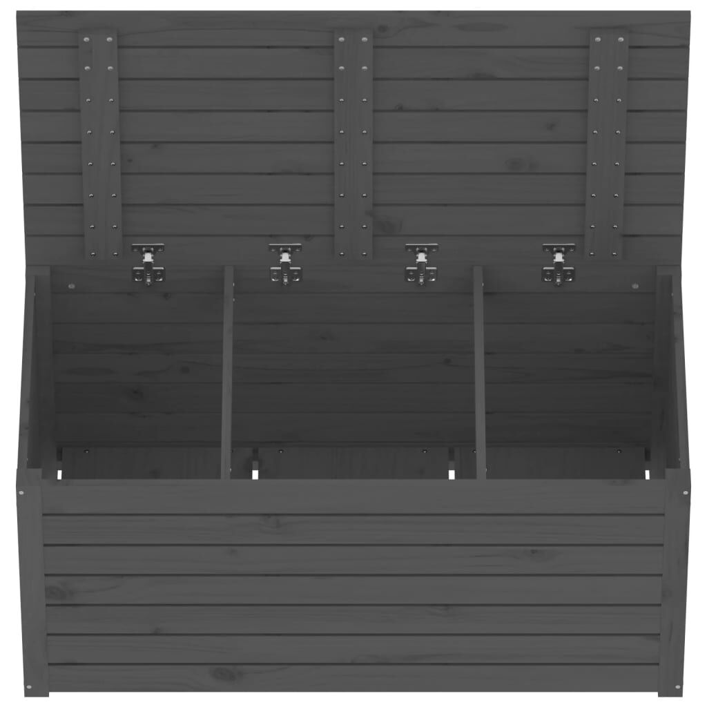 vidaXL Μπαούλο Κήπου Γκρι 101 x 50,5 x 46,5 εκ από Μασίφ Ξύλο Πεύκου