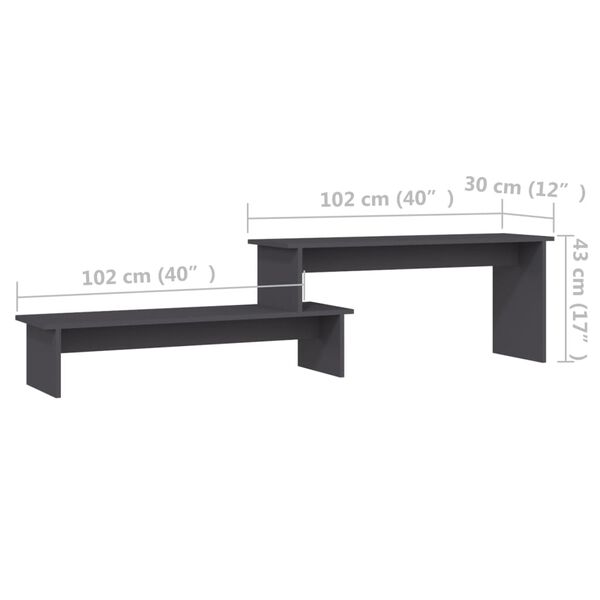 vidaXL Έπιπλο Τηλεόρασης Γκρι 180 x 30 x 43 εκ. από Επεξ. Ξύλο