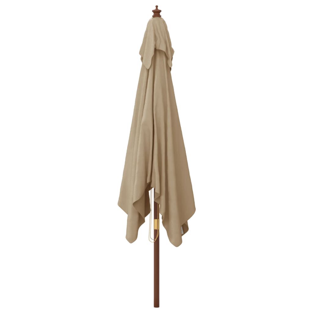 vidaXL Ομπρέλα Κήπου με Ξύλινο Ιστό Taupe 300 x 300 x 273 εκ.