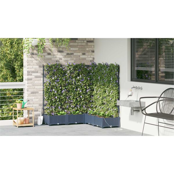 vidaXL Ζαρντινιέρες κήπου Γκρι 120 x 120 x 126 cm Ατσάλι
