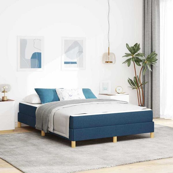 vidaXL Κρεβάτι με ελατήρια Μπλε και Καφέ 160 x 200 cm