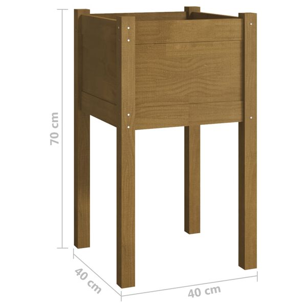 vidaXL Ζαρντινιέρες 2 τεμ. Μελί 40 x 40 x 70 εκ. Μασίφ Ξύλο Πεύκου