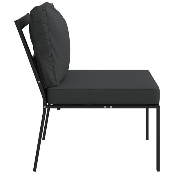 vidaXL Καρέκλες Κήπου 2 τεμ. 60 x 74 x 79 εκ. Ατσάλι με Γκρι Μαξιλάρια