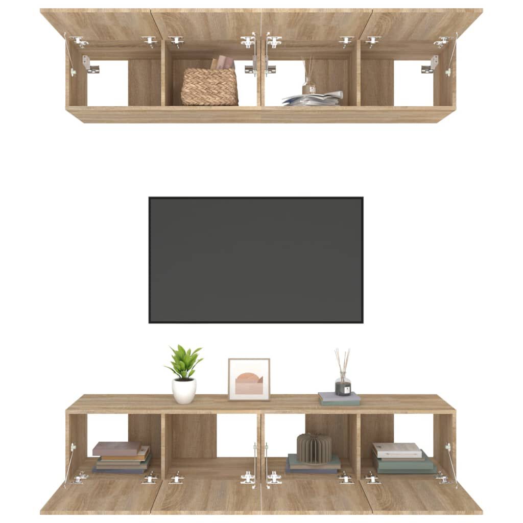 vidaXL Έπιπλα Τηλεόρασης 4 τεμ. Sonoma Δρυς 80x30x30 εκ. Επεξ. Ξύλο