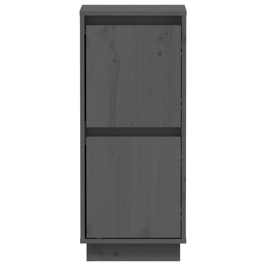 vidaXL Ντουλάπια 2 τεμ. Γκρι 31,5 x 34 x 75 εκ. από Μασίφ Ξύλο Πεύκου