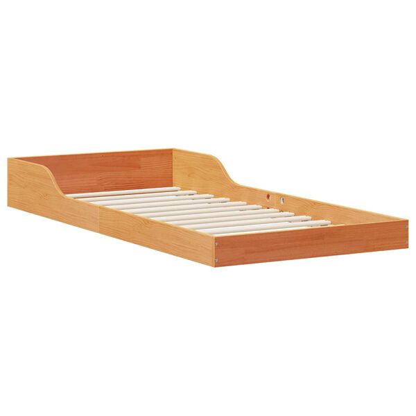 vidaXL Σκελετός Κρεβατιού Καφέ κεριού 80 x 220 cm Μασίφ ξύλο πεύκου
