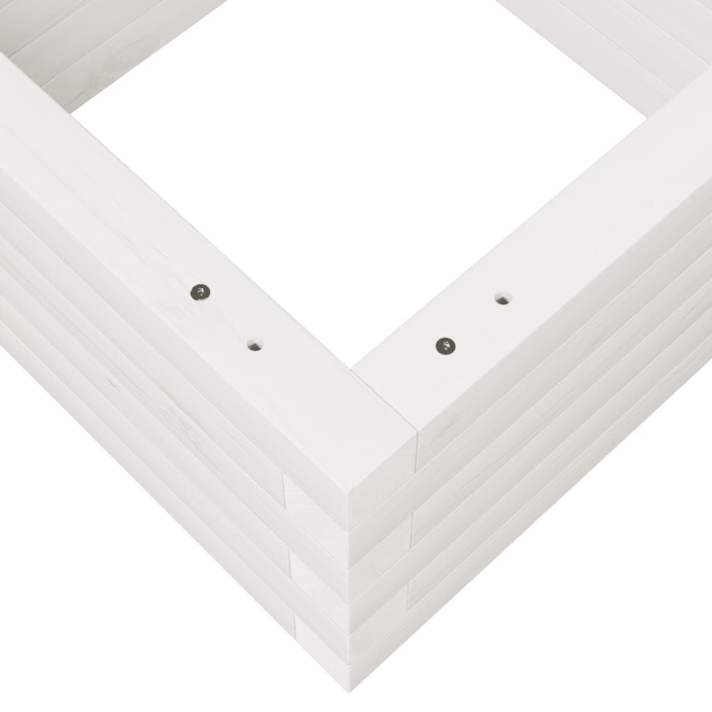 vidaXL Ζαρντινιέρα Κήπου Λευκή 40x40x23 εκ. από Μασίφ Ξύλο Πεύκου