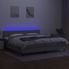 vidaXL &Kappa;&rho;&epsilon;&beta;ά&tau;&iota; Boxspring &mu;&epsilon; &Sigma;&tau;&rho;ώ&mu;&alpha; & LED &Alpha;&nu;.&Gamma;&kappa;&rho;&iota; 200x200&epsilon;&kappa;. &Upsilon;&phi;&alpha;&sigma;&mu;ά&tau;&iota;&nu;&omicron;