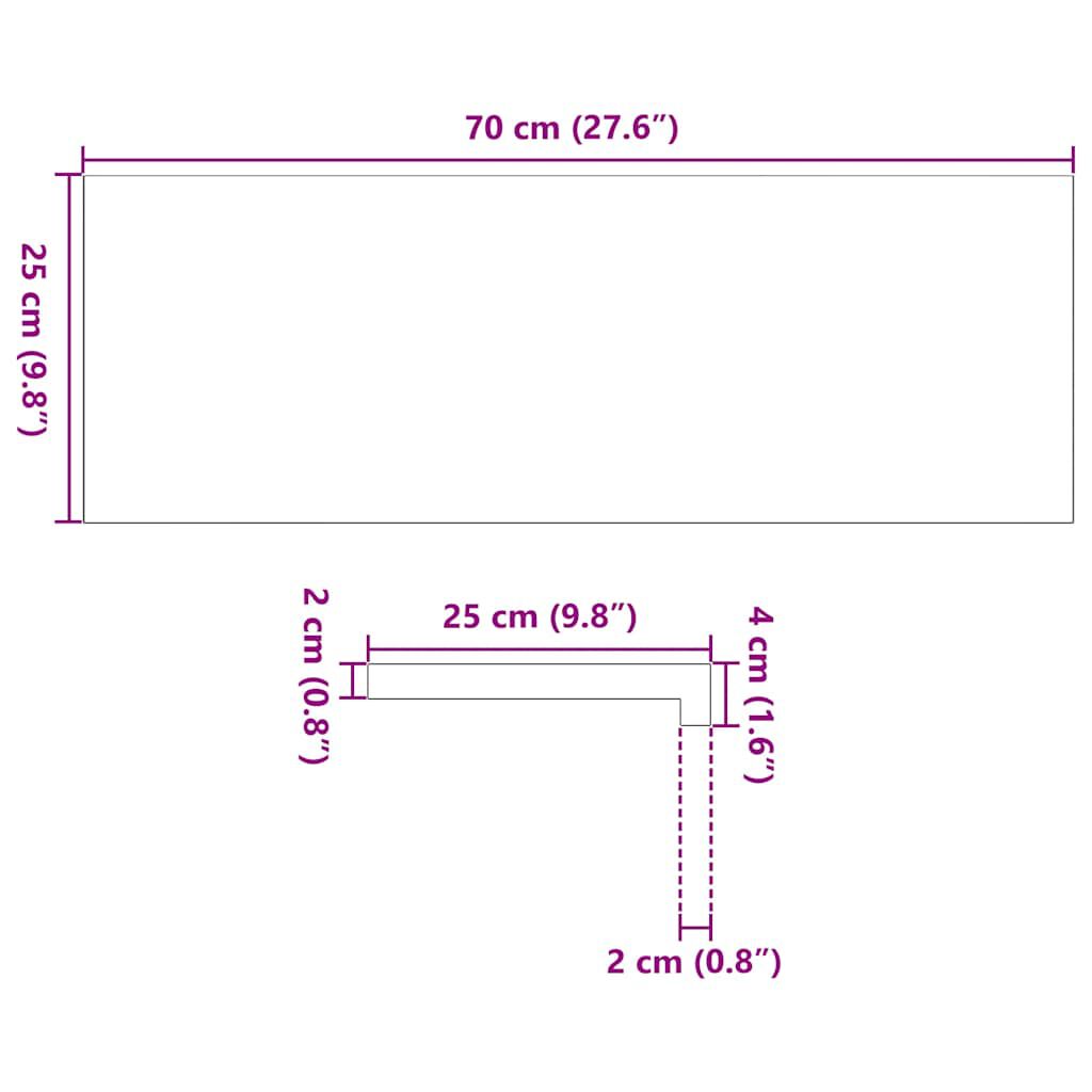 vidaXL Πέλματα Σκάλας 12 τεμάχια Σκούρο καφέ 70x25x2 cm