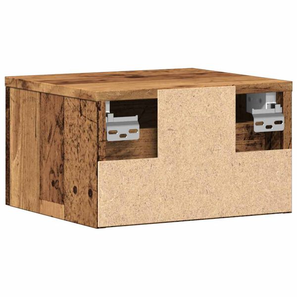 vidaXL Κομοδίνο Επιτοίχιο Παλιό Ξύλο 34 x 30 x 20 εκ.