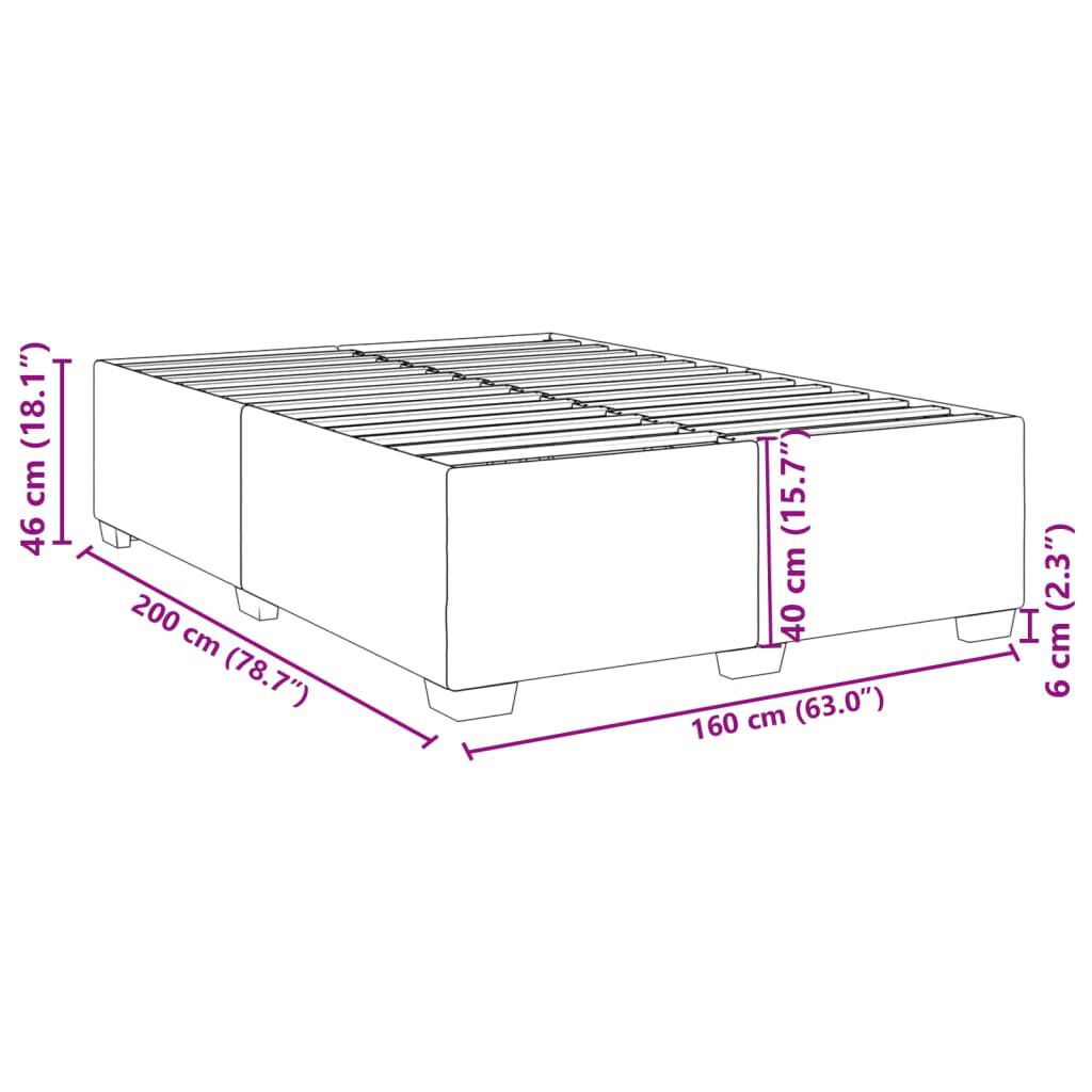 vidaXL Σκελετός Κρεβατιού Χωρίς Στρώμα Κρεμ 160x200 εκ. Υφασμάτινο