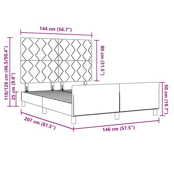 vidaXL Κρεβάτι Μαύρο 140x200 εκ Υφάσματος
