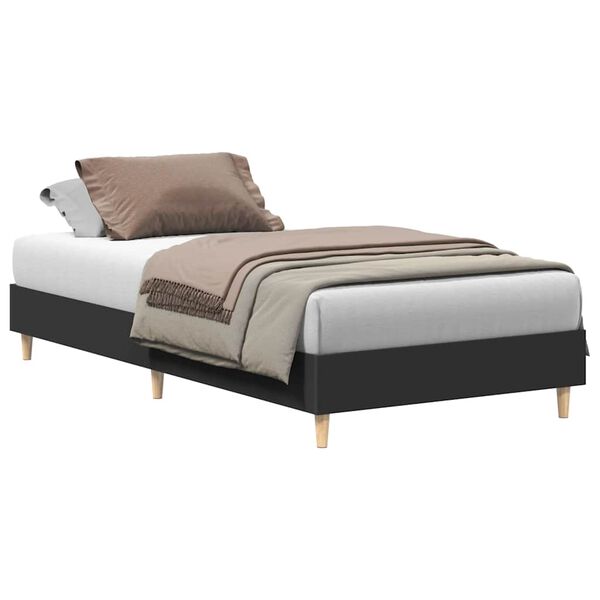 vidaXL Πλαίσιο κρεβατιού χωρίς στρώμα Μαύρο 75x190 cm