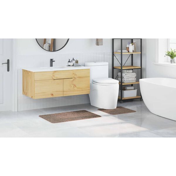 vidaXL Πατάκι μπάνιου 2 pcs Καφέ 50 x 50 cm Πολυπροπυλένιο