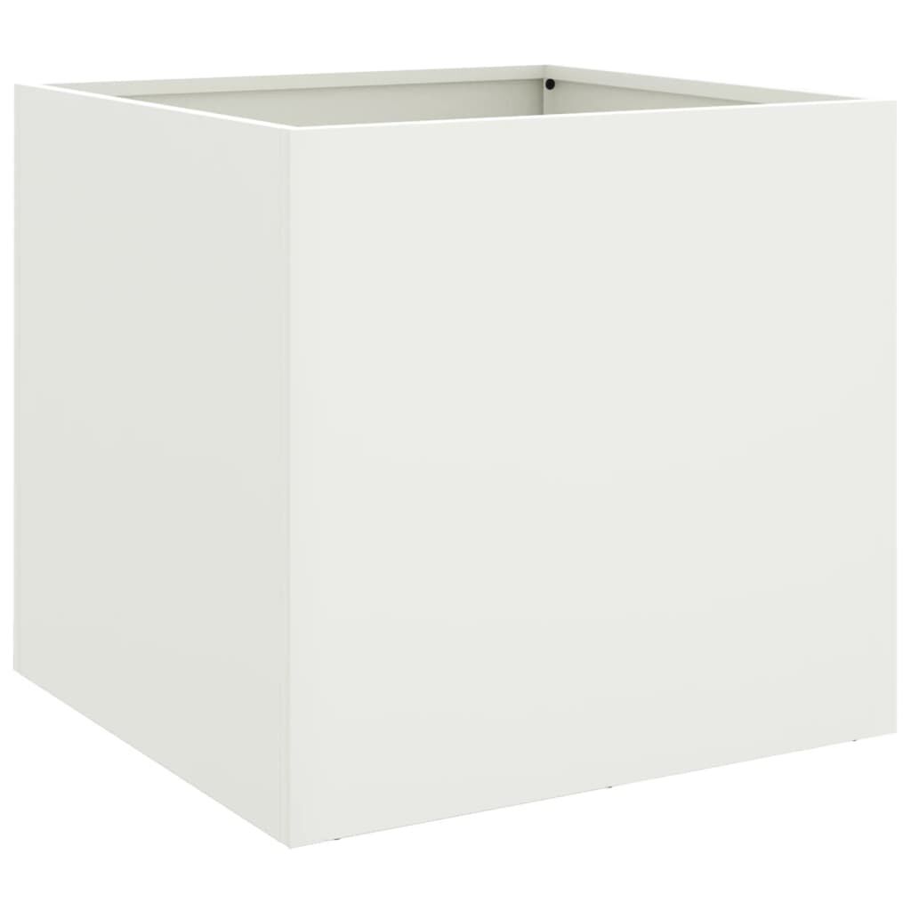 vidaXL Ζαρντινιέρες 2 τεμ. Λευκές 42x40x39εκ. από Χάλυβα