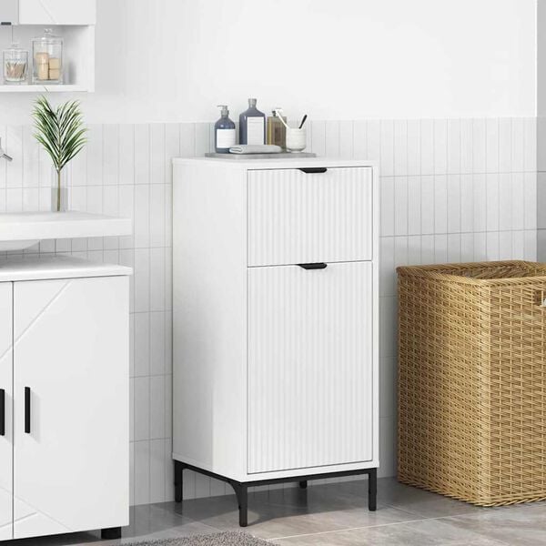 vidaXL Ντουλάπι Μπάνιου Λευκό 39.5 x 36 x 88 εκ Επεξεργασμένο ξύλο