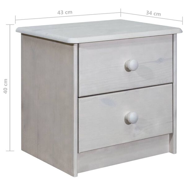 vidaXL Κομοδίνο 43 x 34 x 40 εκ. από Μασίφ Ξύλο Πεύκου
