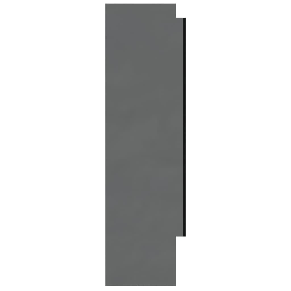 vidaXL Ντουλάπι Μπάνιου με Καθρέφτη 80x15x60 εκ. Λαμπερό Γκρι από MDF
