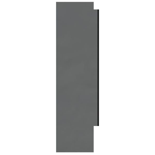 vidaXL Ντουλάπι Μπάνιου με Καθρέφτη 80x15x60 εκ. Λαμπερό Γκρι από MDF