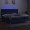 vidaXL &Kappa;&rho;&epsilon;&beta;ά&tau;&iota; Boxspring &mu;&epsilon; &Sigma;&tau;&rho;ώ&mu;&alpha; & LED &Mu;&pi;&lambda;&epsilon; 200x200 &epsilon;&kappa;. &Upsilon;&phi;&alpha;&sigma;&mu;ά&tau;&iota;&nu;&omicron;