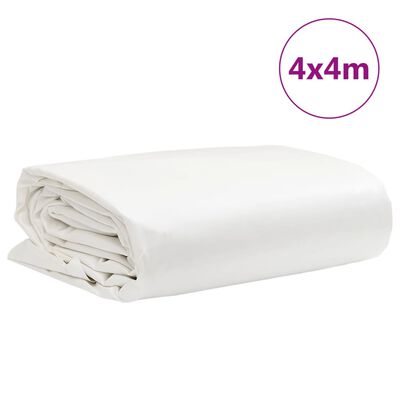 vidaXL Μουσαμάς Λευκός 4 x 4 μ. 650 γρ./μ²