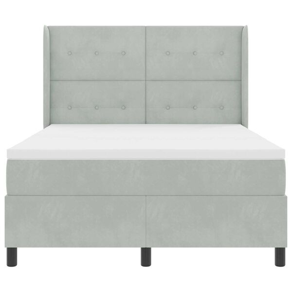 vidaXL Κρεβάτι με ελατήρια Ανοιχτό γκρι 140 x 200 cm Βελούδο