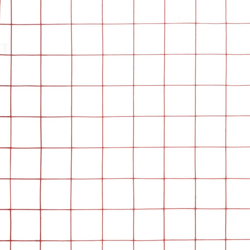 vidaXL Συρματόπλεγμα Κοτετσόσυρμα Κόκκινο 10x1,5 μ. Ατσάλι Επικαλ. PVC