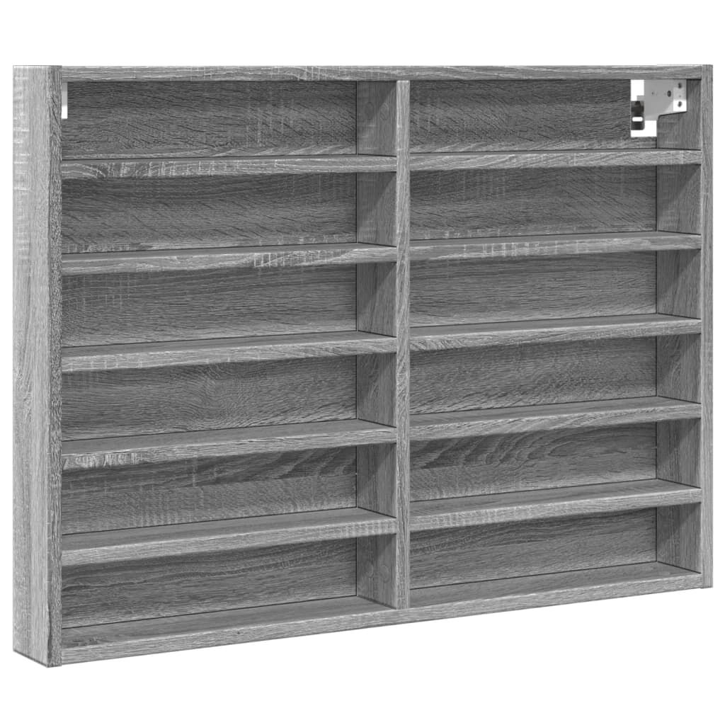 vidaXL Βιτρίνα Γκρι Sonoma 80x8,5x58 εκ. από Επεξεργασμένο Ξύλο