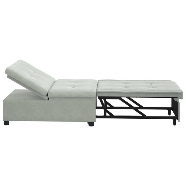 vidaXL Καναπές-Κρεβάτι Ανοιχτό γκρι 67 x 194 x 38 εκ Βελούδο