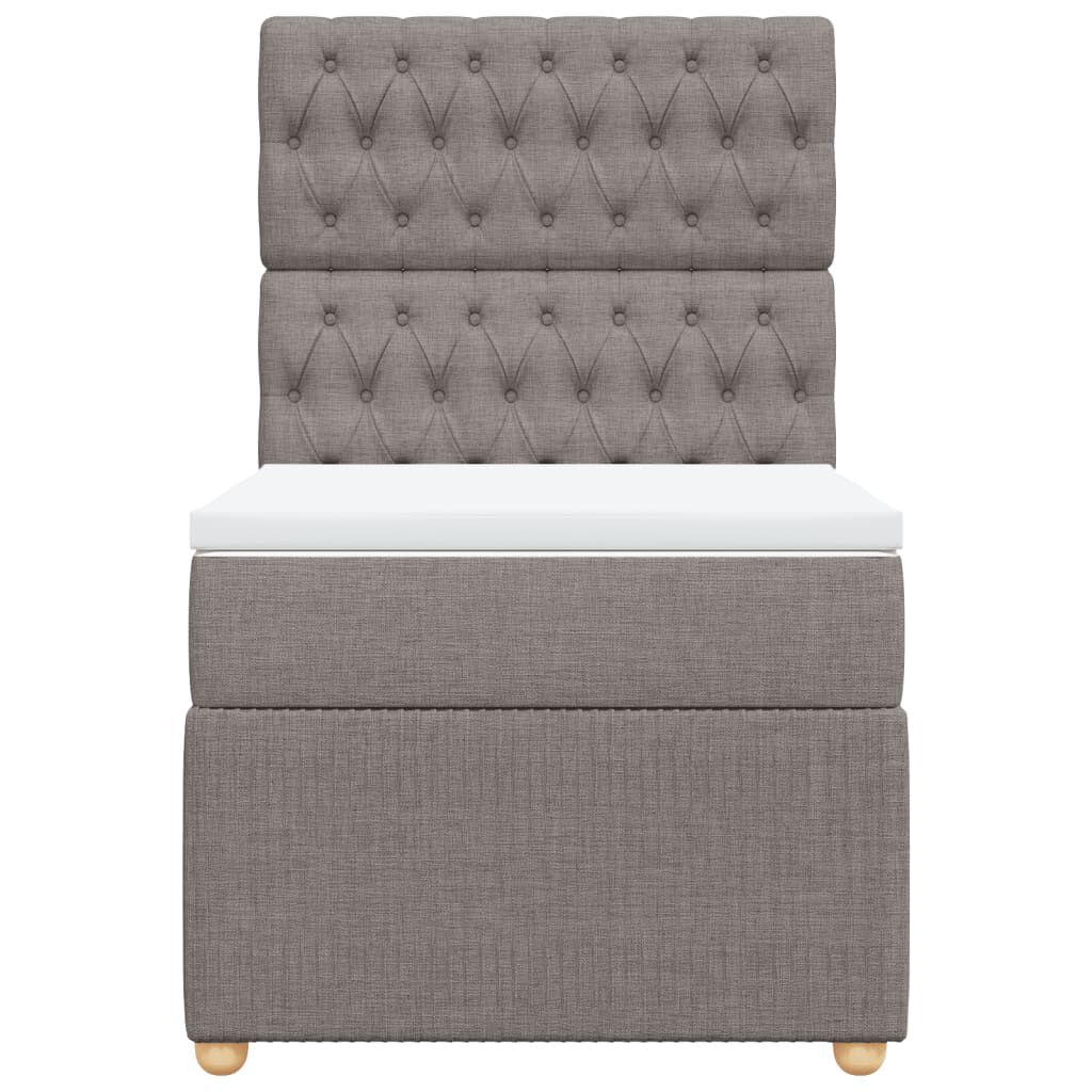 vidaXL Κρεβάτι Boxspring με Στρώμα Taupe 80x200 εκ. Υφασμάτινο