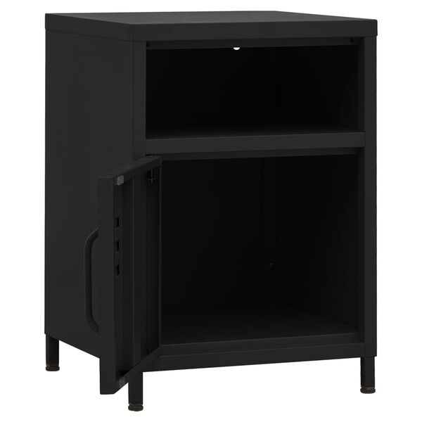 vidaXL Κομοδίνο Μαύρο 35 x 35 x 51 εκ. από Ατσάλι