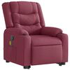 vidaXL Πολυθρόνα Μασάζ Ανακλινόμενη με Ανύψωση Μπορντό Υφασμάτινη