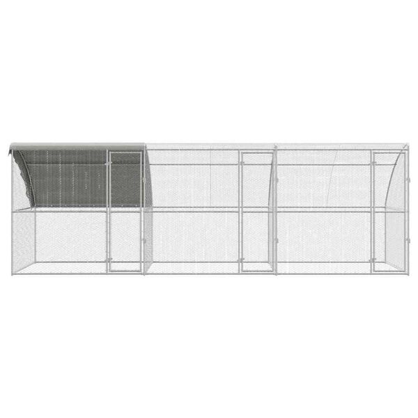 vidaXL Κλουβί για κότες Ασημί 600 x 200 x 198.5 εκ