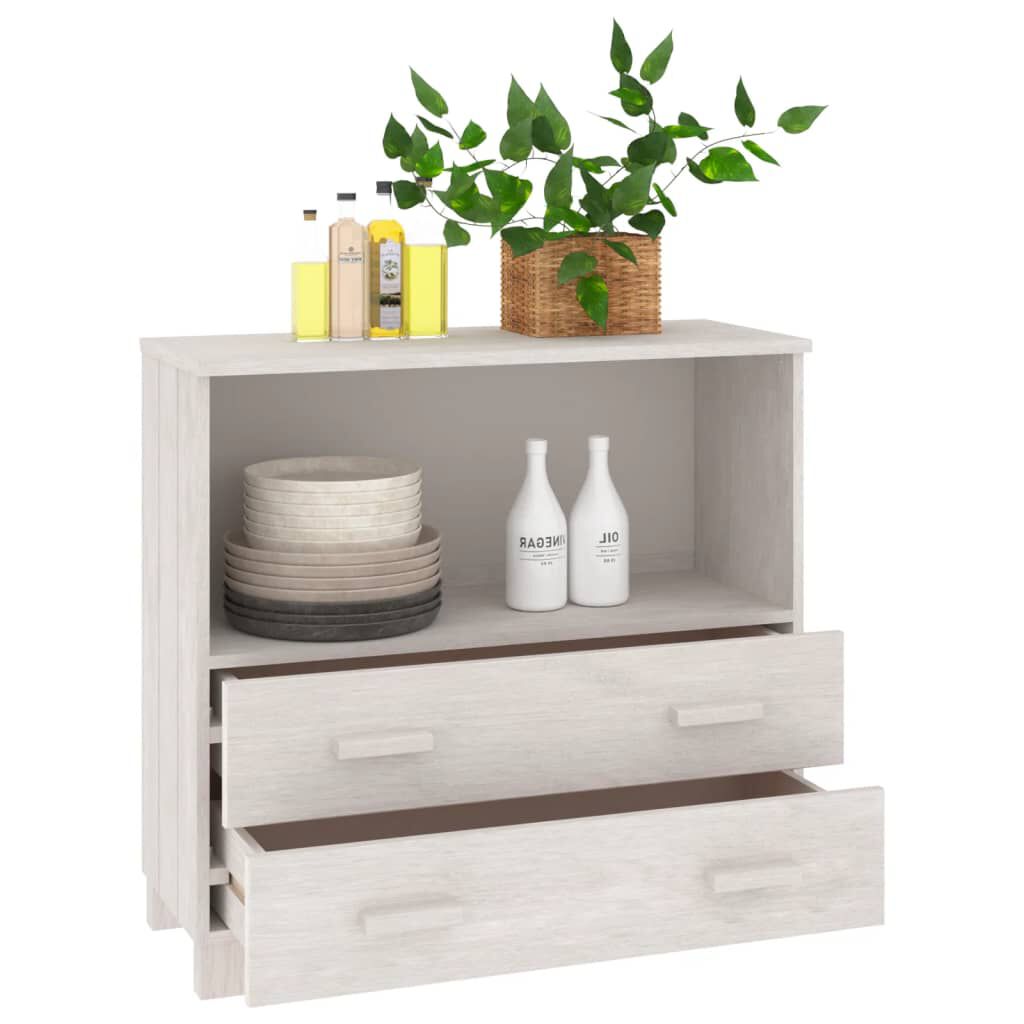 vidaXL Ντουλάπι HAMAR Λευκό 85 x 35 x 80 εκ. από Μασίφ Ξύλο Πεύκου