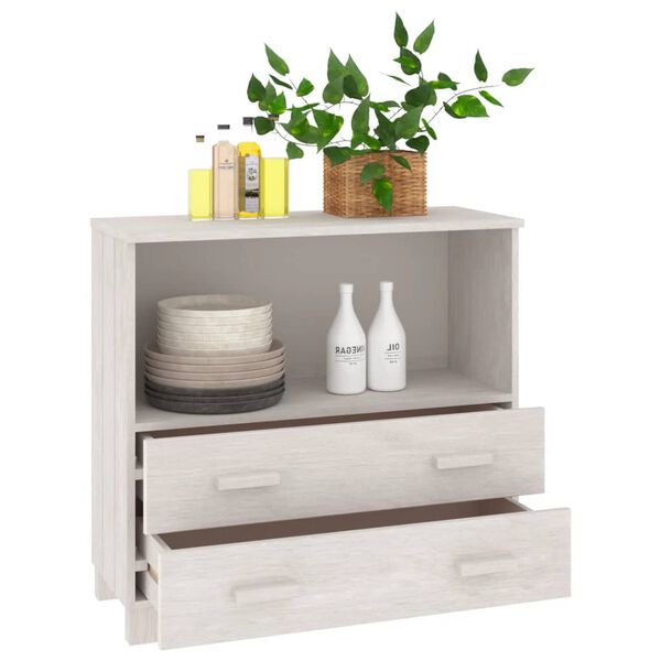 vidaXL Ντουλάπι HAMAR Λευκό 85 x 35 x 80 εκ. από Μασίφ Ξύλο Πεύκου